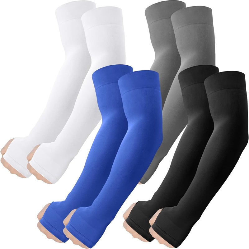 ROXUN Arm Sleeves with Thumb Hole, Cooling UV Protection Compression Tattoo Cover Up for Men/Women - Image 1